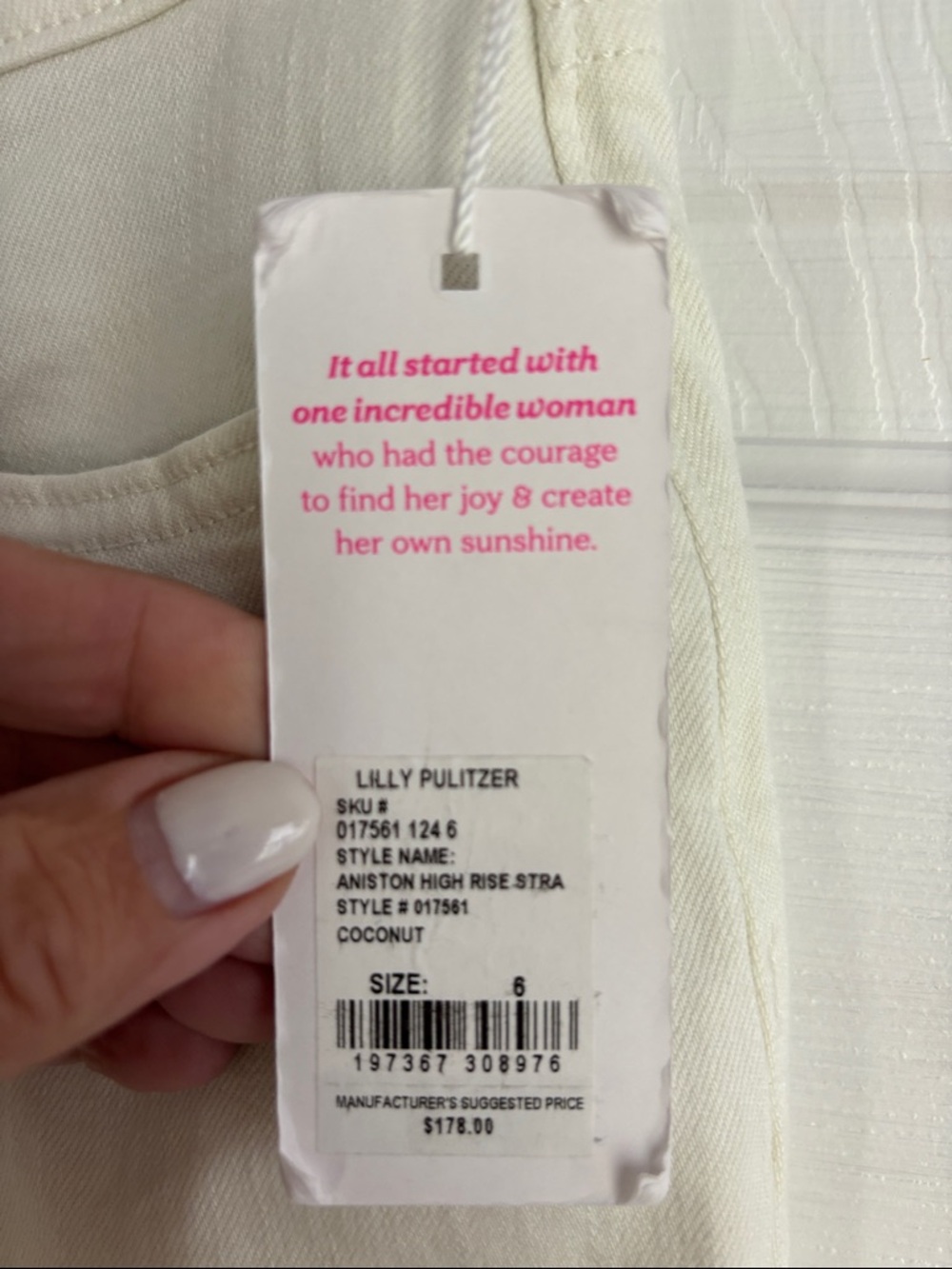 Lilly Pulitzer White Straight-Leg Jeans - Picture 6 of 7